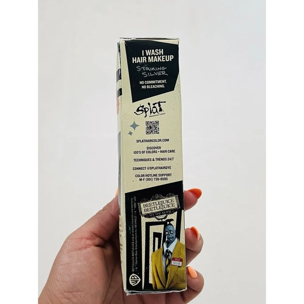Splat 1 Wash Gel Temporary Hair Color‎ Dye In Striking Silver Size 1.5 Fl oz